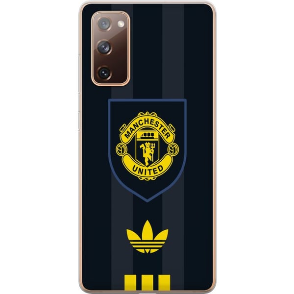 Kompatibelt Mobilskal till Samsung Galaxy S20 FE Manchester United poster Adidas crest fotboll klubb Premier League logo gul svart retro design art