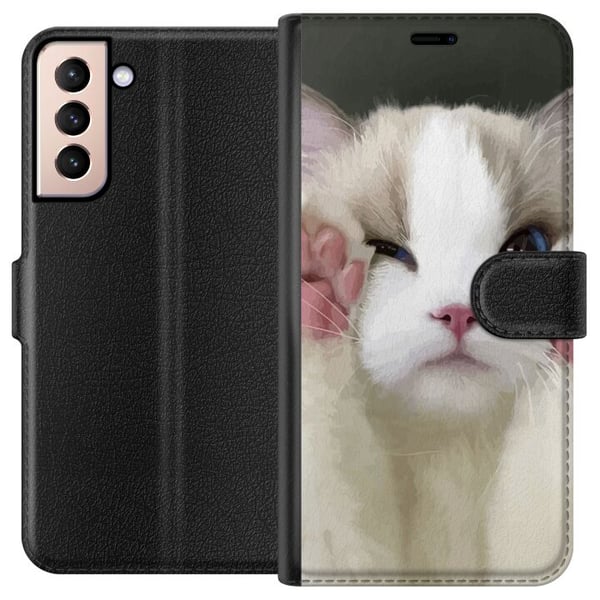 Kompatibelt Lommeboketui til Samsung Galaxy S21 Katt