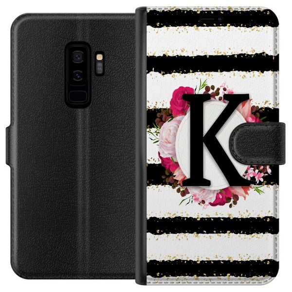 Kompatibelt Lommeboketui til Samsung Galaxy S9+ Bokstaven K Kompatibelt Lommeboketui til Samsung Galaxy S9+ Bokstaven K