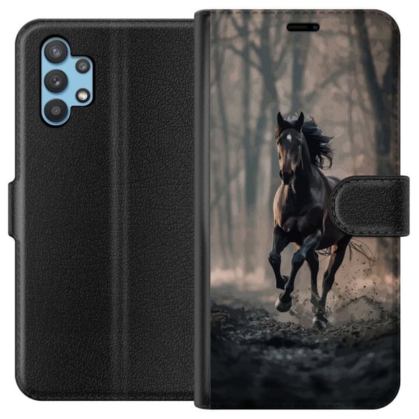 Kompatibelt Plånboksfodral till Samsung Galaxy A32 5G Running horse Kompatibelt Plånboksfodral till Samsung Galaxy A32 5G Running horse