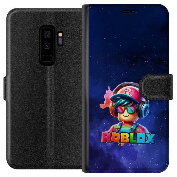 Kompatibelt Plånboksfodral till Samsung Galaxy S9+ Roblox Space Explorer Design futuristiskt rymdtema med färgstarka detaljer spelkänsla och neonljus
