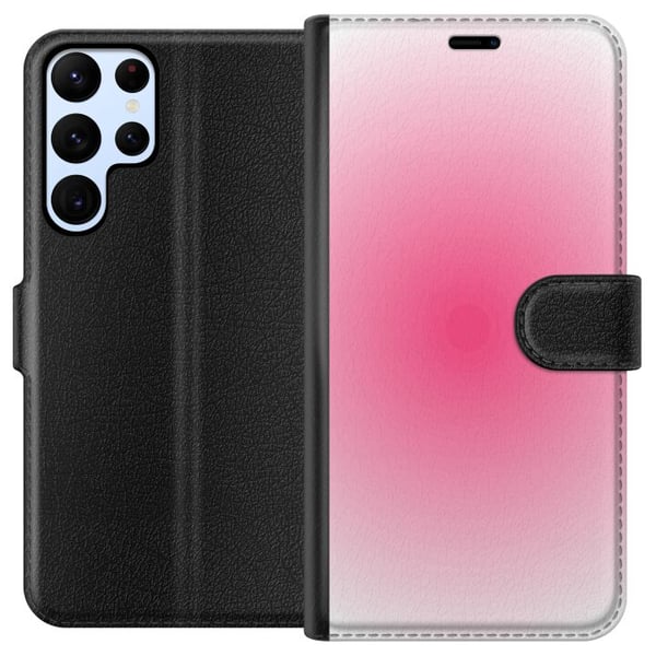 Yhteensopiva Lompakkokotelo Samsung Galaxy S22 Ultra 5G Pinkki Pilvi