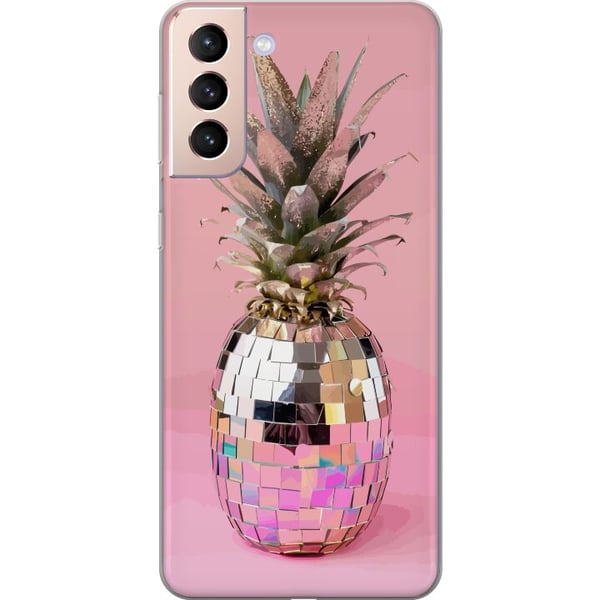 Yhteensopiva Puhelinkuori Samsung Galaxy S21 Disco Pineapple ananas peilimosaiikissa pop-taide vaaleanpunainen tausta kimalteleva trooppinen design Yhteensopiva Puhelinkuori Samsung Galaxy S21 Disco Pineapple ananas peilimosaiikissa pop-taide vaaleanpunainen tausta kimalteleva trooppinen design
