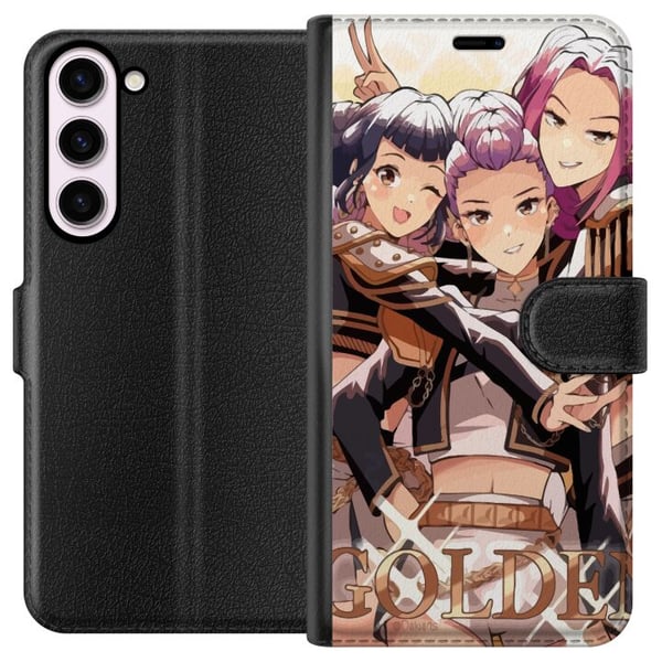 Yhteensopiva Lompakkokotelo Samsung Galaxy S23+ K-Pop Demon Huntersin kultainen ja musta anime-trio – voimakas K-pop-henkinen e-urheiludesign yksityi