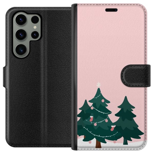 Kompatibel Tegnebogsetui til Samsung Galaxy S23 Ultra Juletræer Glædelig Jul Kompatibel Tegnebogsetui til Samsung Galaxy S23 Ultra Juletræer Glædelig Jul