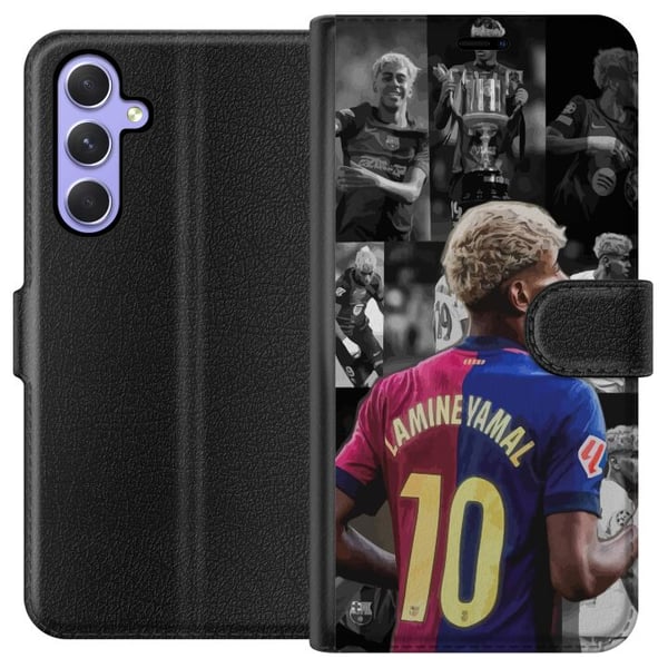 Kompatibelt Plånboksfodral till Samsung Galaxy A54 FCB Yamal Barcelona framtidens fotbollsstjärna