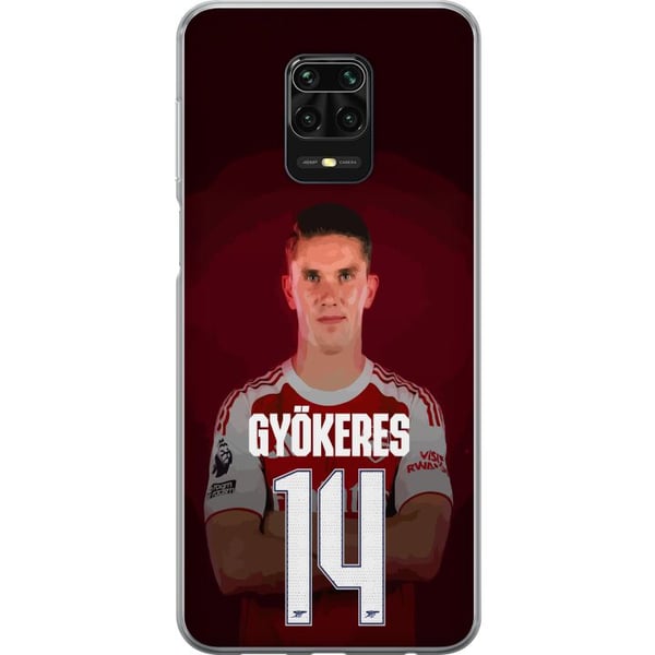 Kompatibel Mobilcover til Xiaomi Redmi Note 9S Viktor Gyökeres Arsenal 14 Fodboldinspireret design med Gyökeres i rød kamptrøje nummer 14