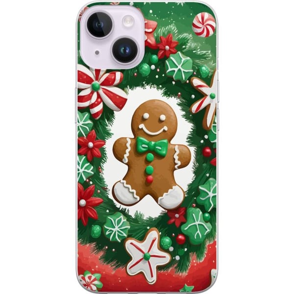 Kompatibel Mobilcover til Apple iPhone 14 Plus jul peberkage plakat peberkage julekager juletræ slik søtsager julemotiv retrodesign