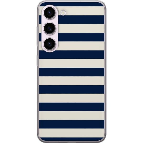 Yhteensopiva Puhelinkuori Samsung Galaxy S23 Raidallinen laivastonsiniset raidat laivastonsininen valkoinen merihenkinen kuvio merellinen muoti inspi