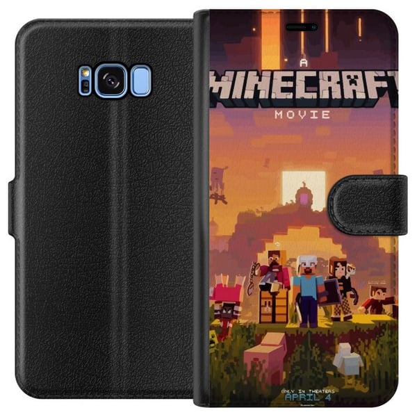 Kompatibelt Plånboksfodral till Samsung Galaxy S8 Minecraft Pixel Block Byggspel