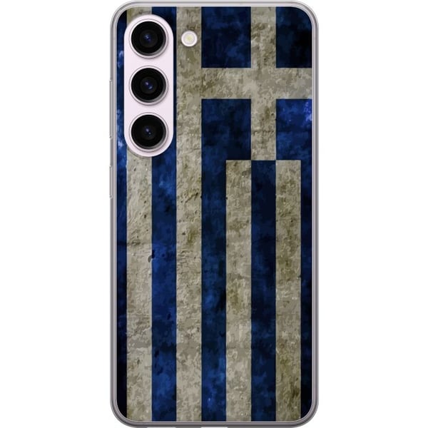 Kompatibelt Mobildeksel til Samsung Galaxy S23 Gresk flaggkunst med blåhvitt vintagemønster for den som elsker Hellas og klassisk design Kompatibelt Mobildeksel til Samsung Galaxy S23 Gresk flaggkunst med blåhvitt vintagemønster for den som elsker Hellas og klassisk design