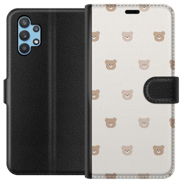 Kompatibelt Plånboksfodral till Samsung Galaxy A32 5G Teddy Background – gulliga nallar mot mjuk bakgrund Kompatibelt Plånboksfodral till Samsung Galaxy A32 5G Teddy Background – gulliga nallar mot mjuk bakgrund