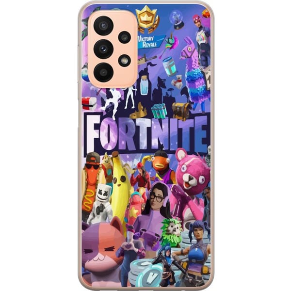 Kompatibelt Mobildeksel til Samsung Galaxy A23 Fortnite Karaktärer Spelmotiv Ikoner Gaming Design Populär