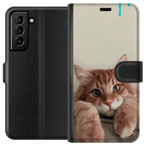 Kompatibelt Lommeboketui til Samsung Galaxy S21+ 5G Katt Kompatibelt Lommeboketui til Samsung Galaxy S21+ 5G Katt