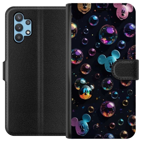 Kompatibelt Plånboksfodral till Samsung Galaxy A32 5G Musse Pigg Disney Bubblor Design Roligt Motiv Populär Kompatibelt Plånboksfodral till Samsung Galaxy A32 5G Musse Pigg Disney Bubblor Design Roligt Motiv Populär