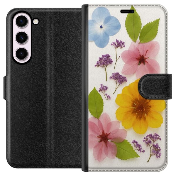 Kompatibel Tegnebogsetui til Samsung Galaxy S23+ Pressede blomster Kompatibel Tegnebogsetui til Samsung Galaxy S23+ Pressede blomster