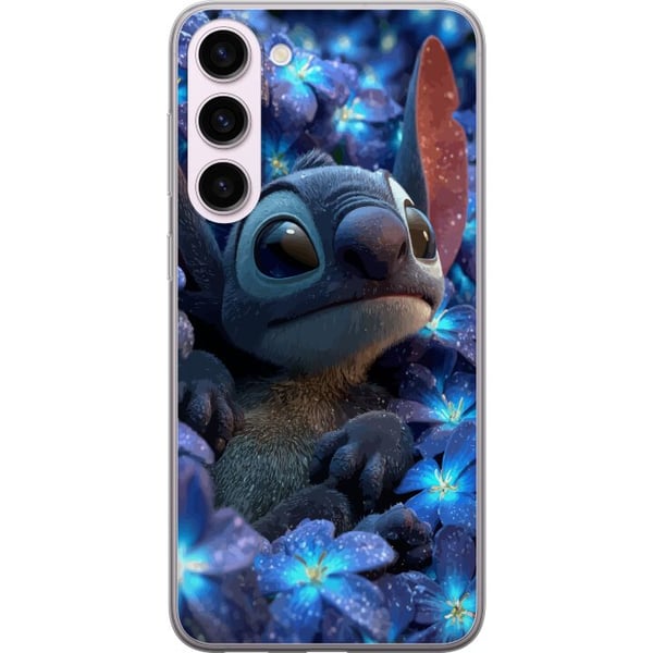 Kompatibel Mobilcover til Samsung Galaxy S23+ Stitch blandt blå blomster Drømmeagtigt blåt design med Stitch blandt blomster i natlys og en blød føle Kompatibel Mobilcover til Samsung Galaxy S23+ Stitch blandt blå blomster Drømmeagtigt blåt design med Stitch blandt blomster i natlys og en blød føle