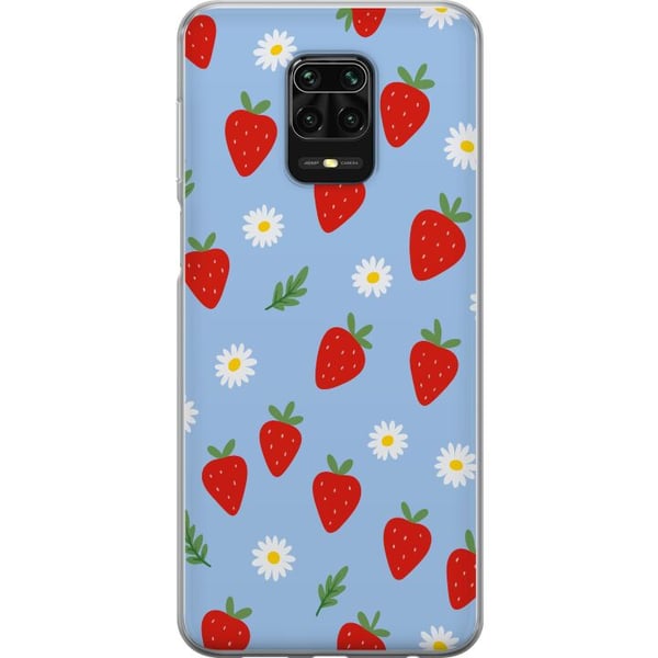 Kompatibel Mobilcover til Xiaomi Redmi Note 9S jordbær jordbær mønster sommer blomster præstekrave svensk midsommer retro tryk bærdesign