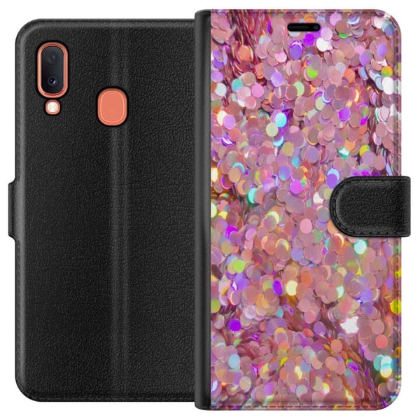 Kompatibelt Plånboksfodral till Samsung Galaxy A20e Glitter Kompatibelt Plånboksfodral till Samsung Galaxy A20e Glitter