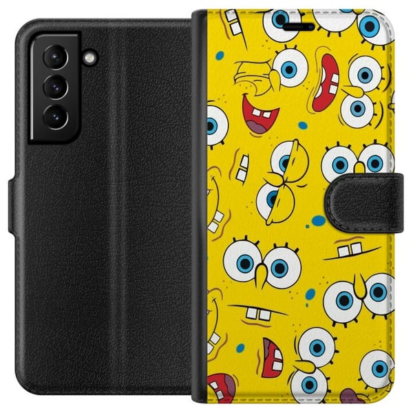 Kompatibelt Lommeboketui til Samsung Galaxy S21+ 5G SvampeBob Firkant Kompatibelt Lommeboketui til Samsung Galaxy S21+ 5G SvampeBob Firkant
