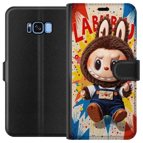 Kompatibelt Plånboksfodral till Samsung Galaxy S8 Kanindräkt med busigt uttryck och serietidningsbakgrund som ger energisk lekfull popkulturell stil