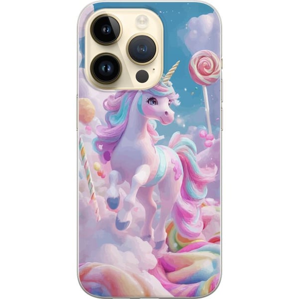 Kompatibelt Mobilskal till Apple iPhone 14 Pro Enhörning Candy Pastell Kawaii Motiv Söt Populär Färg Kompatibelt Mobilskal till Apple iPhone 14 Pro Enhörning Candy Pastell Kawaii Motiv Söt Populär Färg