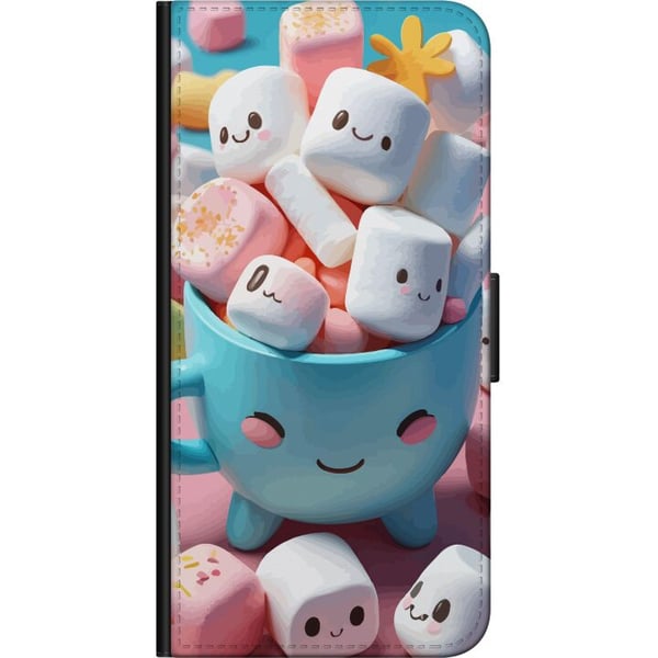 Kompatibelt Lommeboketui til OnePlus 9 Pro Kawaii marshmallow smile kawaii design med søte figurer i kopp fargerik og glad stil