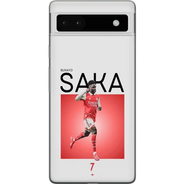 Yhteensopiva Puhelinkuori Google Pixel 6a Bukayo Saka Arsenal Englanti 16 maalisyöttöä loukkaantumisesta huolimatta jalkapallo tekninen nopea pelaaja