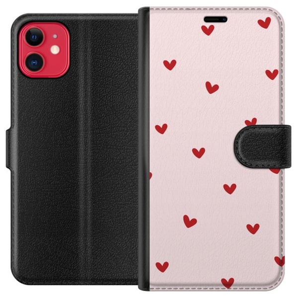 Kompatibel Tegnebogsetui til Apple iPhone 11 Hjerter Kompatibel Tegnebogsetui til Apple iPhone 11 Hjerter