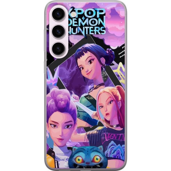 Kompatibelt Mobildeksel til Samsung Galaxy S23+ K-Pop Demon Hunters animeinspirert futuristisk by med tre heltinner og lilla neonlys