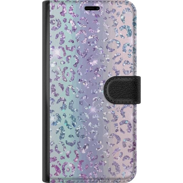 Kompatibelt Plånboksfodral till Samsung Galaxy A20e Glitter Leopard