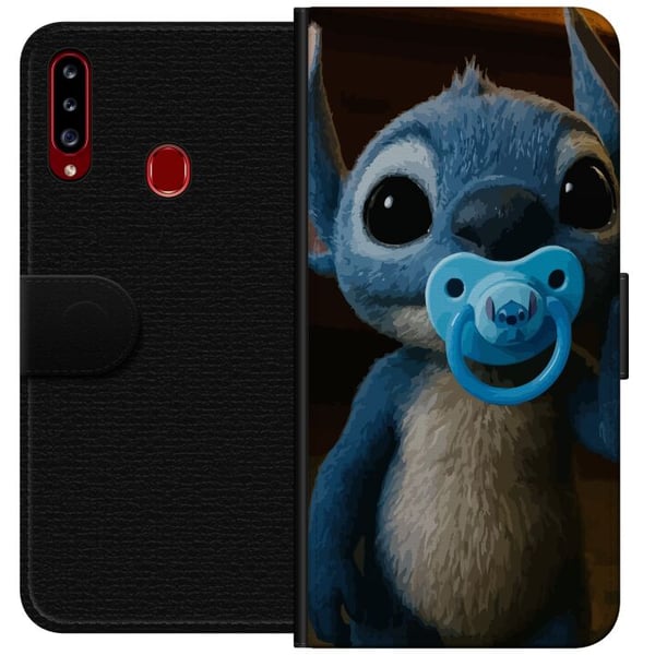 Kompatibelt Plånboksfodral till Samsung Galaxy A20s Stitch & Napp – babytema med söt karaktär
