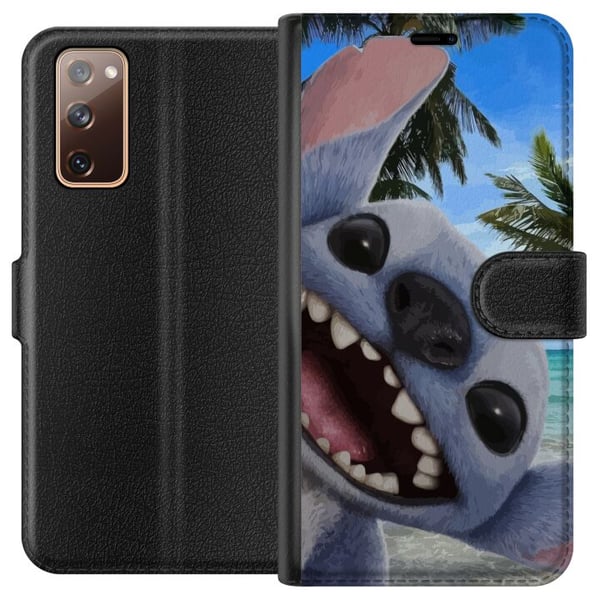 Kompatibelt Lommeboketui til Samsung Galaxy S20 FE Stitch mobildeksel med palmer i søtt vennskapsdesign.