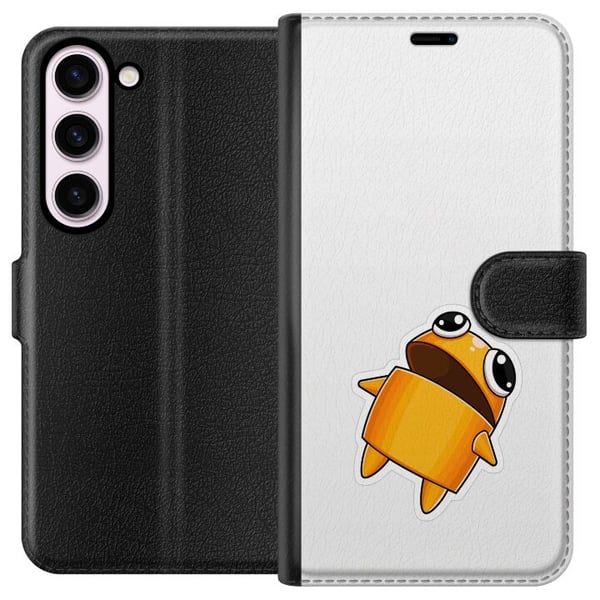Kompatibel Tegnebogsetui til Samsung Galaxy S23 Orange tegnet figur med store øjne og dynamisk positur i energifyldt, legende stil Kompatibel Tegnebogsetui til Samsung Galaxy S23 Orange tegnet figur med store øjne og dynamisk positur i energifyldt, legende stil