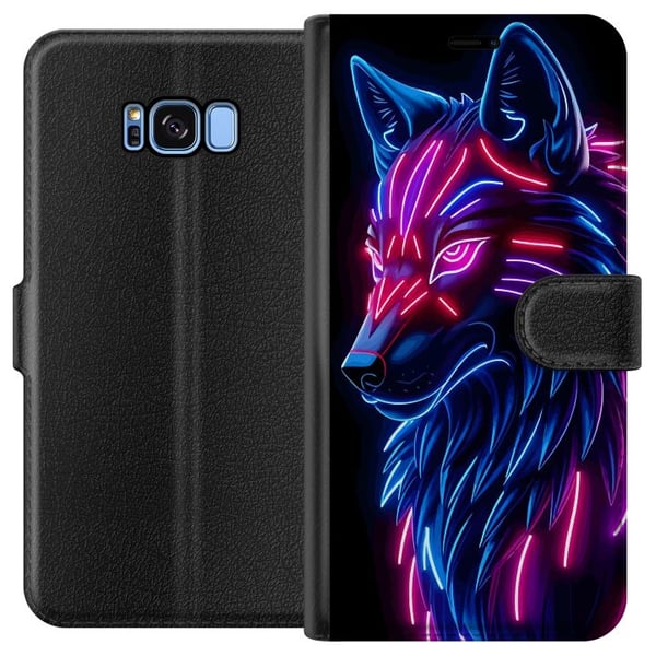 Yhteensopiva Lompakkokotelo Samsung Galaxy S8 Neonvalaistu susi sinisessä ja vaaleanpunaisessa valossa futuristisella cyberpunk-tunnelmalla Yhteensopiva Lompakkokotelo Samsung Galaxy S8 Neonvalaistu susi sinisessä ja vaaleanpunaisessa valossa futuristisella cyberpunk-tunnelmalla