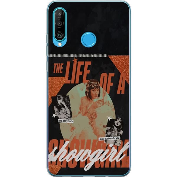Kompatibelt Mobilskal till Huawei P30 lite Taylor Swift The Life of a Showgirl – Blå Concert Queen på Scenen