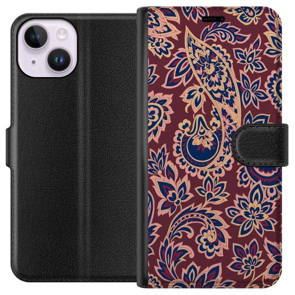Yhteensopiva Lompakkokotelo Apple iPhone 14 Paisley itämainen kuvio boho intialainen kuvio vintage koristeet kukat retro tekstiili tapetti koristelu