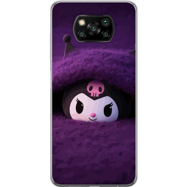 Kompatibelt Mobilskal till Xiaomi Poco X3 NFC Kuromi-inspirerad figur i lila fluffig fantasy-miljö med mystisk kawaii-känsla