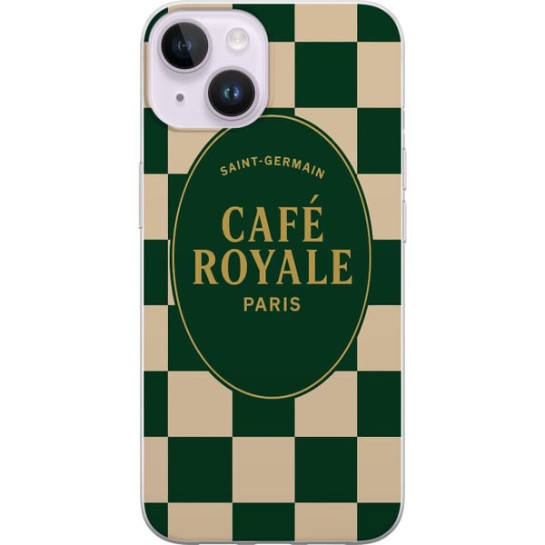 Kompatibelt Mobilskal till Apple iPhone 14 Plus Vintage café poster Paris Café Royale french coffee logga Saint Germain retro kitchen wall art decor