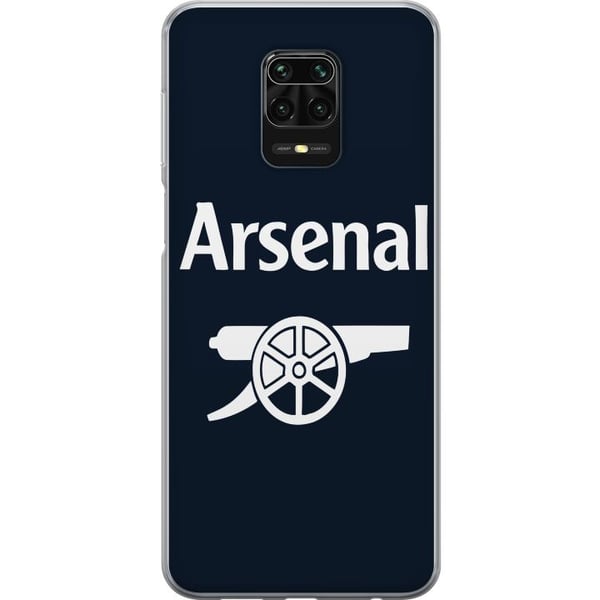 Kompatibel Mobilcover til Xiaomi Redmi Note 9S Arsenal-logo i mørkeblå og hvid, klassisk fodboldmotiv til Premier League-fans