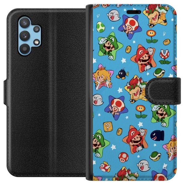 Kompatibelt Plånboksfodral till Samsung Galaxy A32 5G Nintendo Mario Switch Game Character
