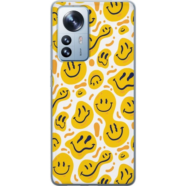 Kompatibel Mobilcover til Xiaomi 12 Pro Legende smileymønster med gule former i moderne grafisk stil