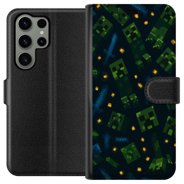Kompatibelt Lommeboketui til Samsung Galaxy S23 Ultra Minecraft Dungeons Mob Kompatibelt Lommeboketui til Samsung Galaxy S23 Ultra Minecraft Dungeons Mob