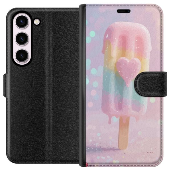 Kompatibelt Lommeboketui til Samsung Galaxy S23 Pastellis med hjerte, søt design med smeltende farger og glitter for sommer og godteristil Kompatibelt Lommeboketui til Samsung Galaxy S23 Pastellis med hjerte, søt design med smeltende farger og glitter for sommer og godteristil