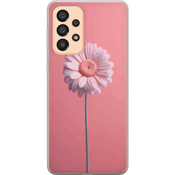 Yhteensopiva Puhelinkuori Samsung Galaxy A33 5G Yksinkertainen vaaleanpunainen kukka vaalealla taustalla elegantti minimalistinen design täydellinen