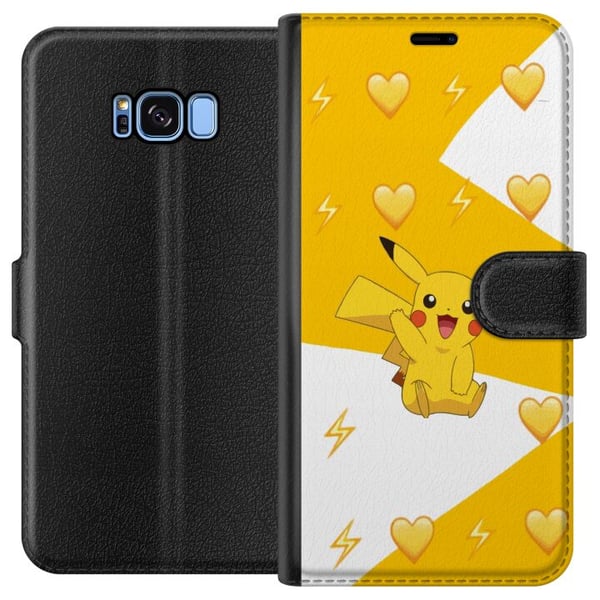 Kompatibelt Plånboksfodral till Samsung Galaxy S8 Pikachu Pokémon Gaming Figur Spelmotiv Populär Ikon