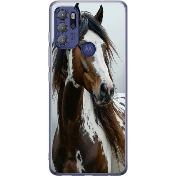 Kompatibel Mobilcover til Motorola Moto G60S Hest Dyrsmotiv Grafisk Design Natur Kraftfuldt Motiv Populært Vægkunst Dyretema Ridning