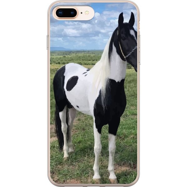 Yhteensopiva Puhelinkuori Apple iPhone 8 Plus Hevosen Taika - tyylikäs hevonen rauhallisessa väriskaalassa Yhteensopiva Puhelinkuori Apple iPhone 8 Plus Hevosen Taika - tyylikäs hevonen rauhallisessa väriskaalassa