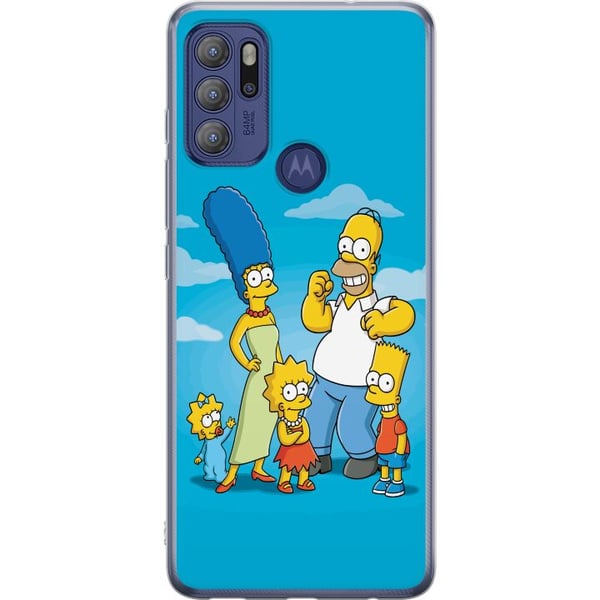Kompatibel Mobilcover til Motorola Moto G60S The Simpsons-familieportræt med Homer, Marge, Bart, Lisa og Maggie, ikonisk tegnet motiv