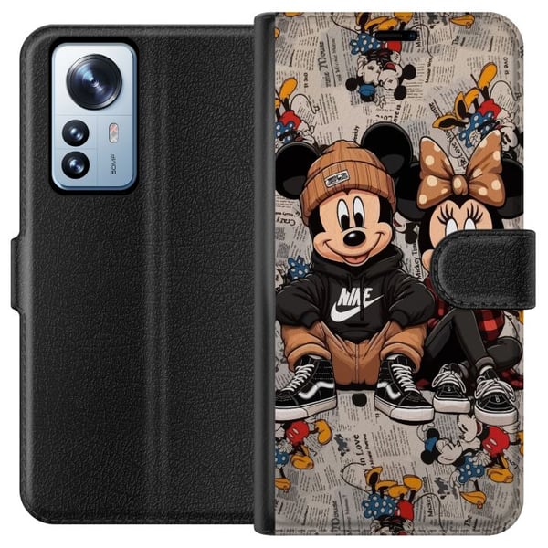 Kompatibelt Plånboksfodral till Xiaomi 12 Pro Tecknad musduo i streetwear med kepsar sneakers urban illustration